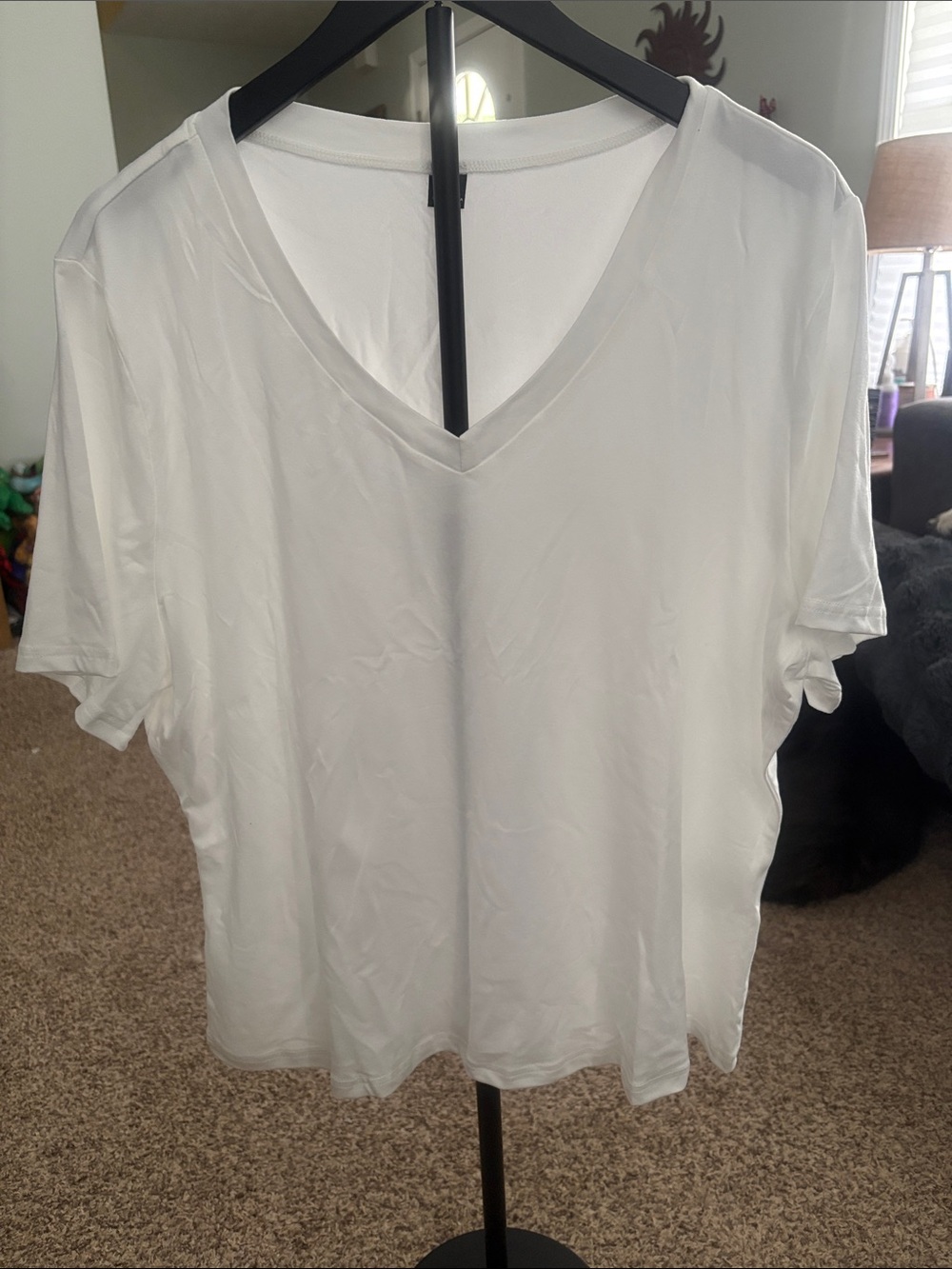 Classic White V-Neck Women’s Top